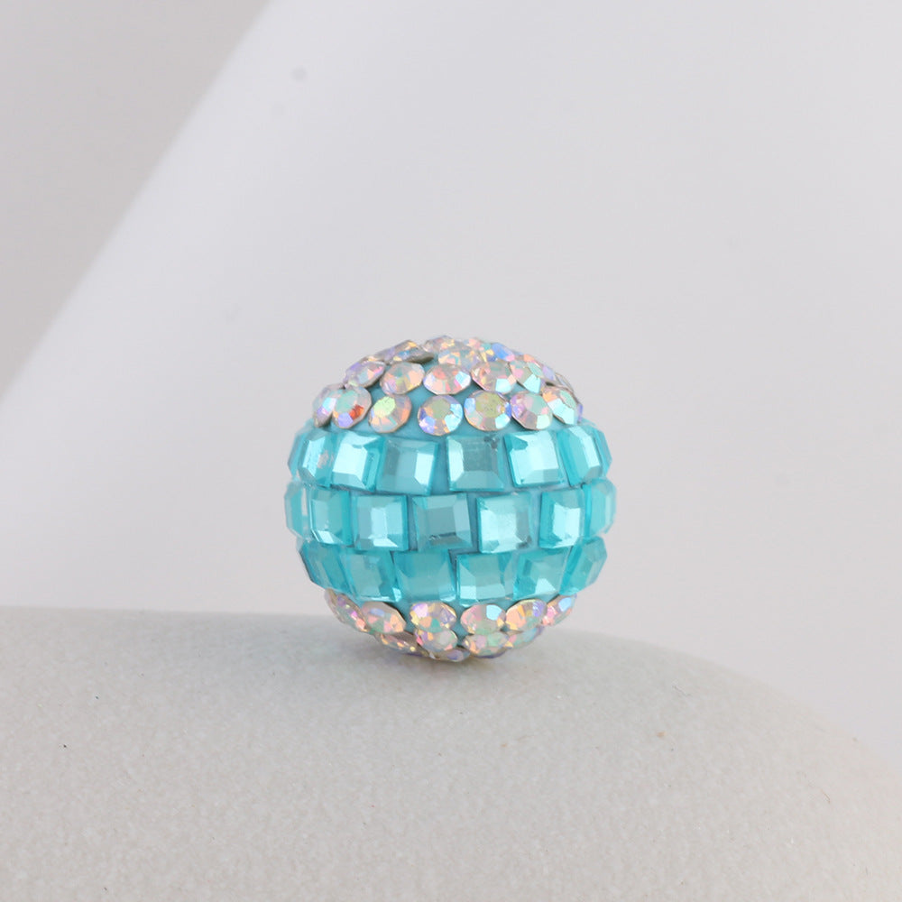 Disco Ball Rhinestone Beads 16mm Iridescent Acrylic 6pcs 7