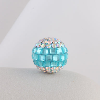 Disco Ball Rhinestone Beads 16mm Iridescent Acrylic 6pcs 7