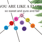 Smiley Face Flat Clay Beads 9mm Colorful Multicolor 100pcs 3
