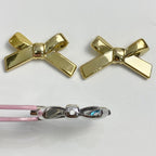 UV Plating Cross Shaped Bow Acrylic Beads 20mm 60pcs 4