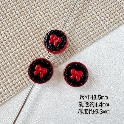 Bell and Bow Metal Beads 13mm Baking Painted Colorful 10pcs 16