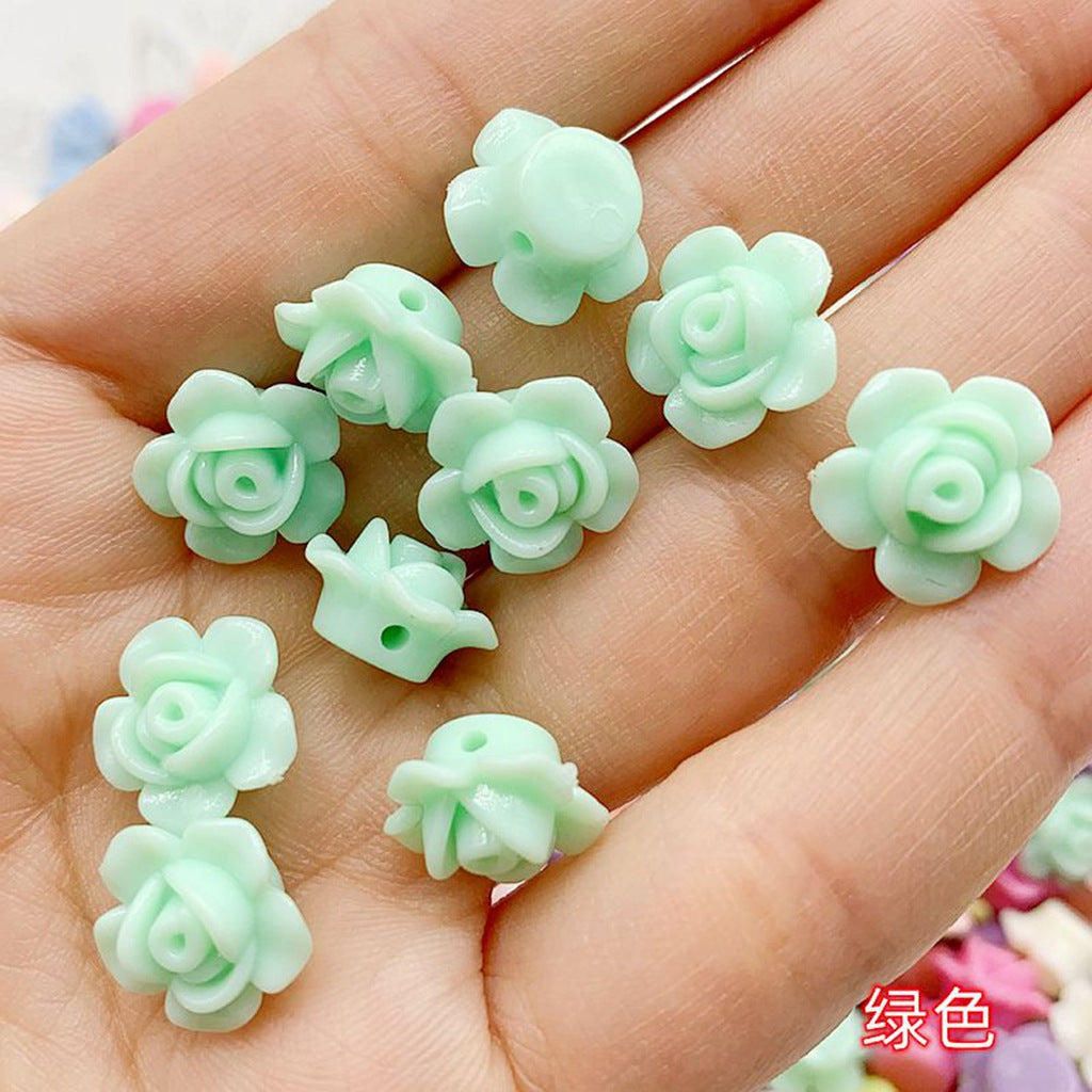 Japanese Camellia Acrylic Beads 12mm Pastel Colors 100pcs 16