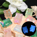 Glow In The Dark Biscuit Bear Acrylic Beads 24mm Pastel Iridescent 50pcs