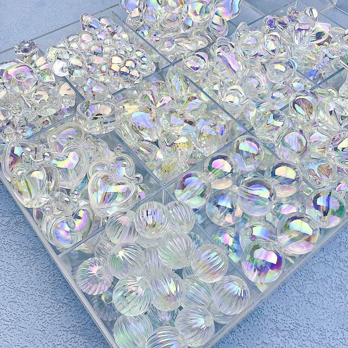 Transparent Bow Series Acrylic Beads AB Colored Plating 3