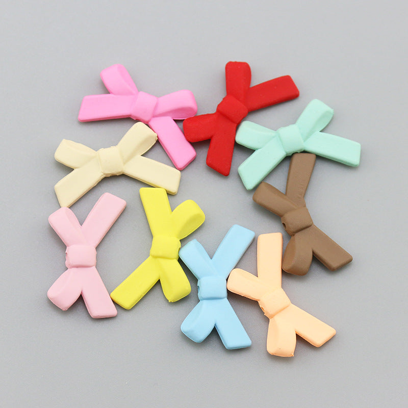 Rubberized Spray Painted Cross Acrylic Beads 34x21mm Matte Mixed Colors 20pcs 4