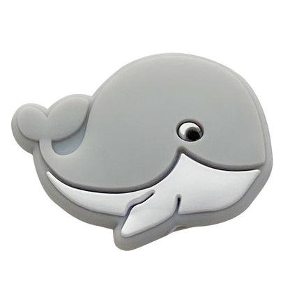 Silicone Focal Beads Whale Side Profile 20pcs 7