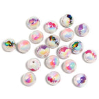 Plated Round Acrylic Beads 16mm UV Plating Valentine Heart Design 50pcs 5