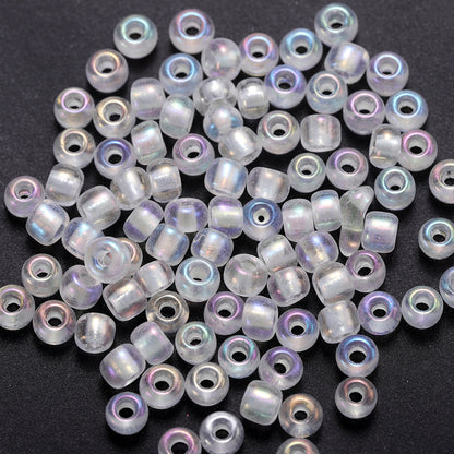 Glow In The Dark Seed Glass Beads 3mm Multicolor Stripes 1800pcs 21