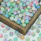 Frosted Round Glass Beads 10mm Muted Pastels Earth Tones 50pcs 3