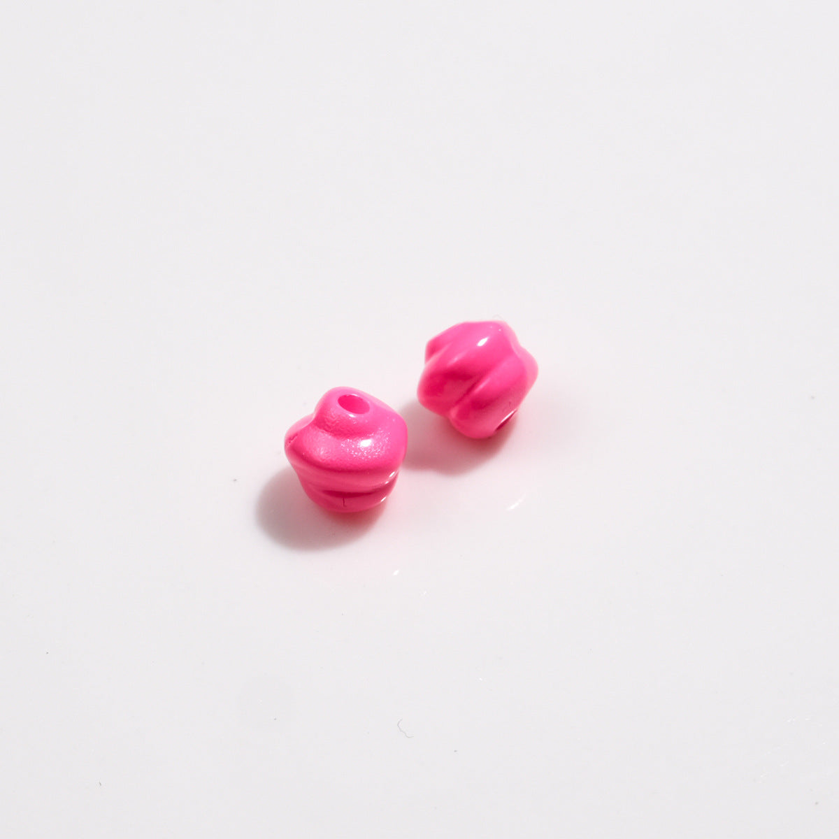 Baking Painted Mini Twisted Acrylic Beads 6mm Glossy Mixed Colors 100pcs 20