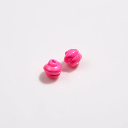 Baking Painted Mini Twisted Acrylic Beads 6mm Glossy Mixed Colors 100pcs 20