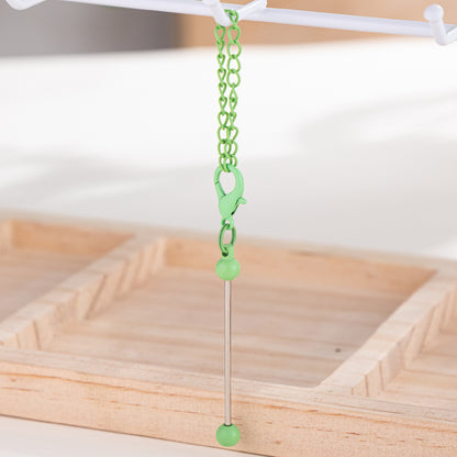 Beadable Keychain Mini Metal Bar Colorful Pendant 8 Centimeters 19