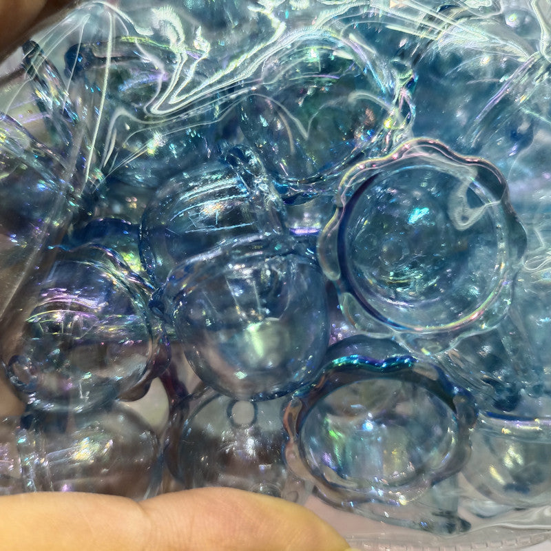 Transparent Valley Lily Flower Acrylic Beads 16 23mm UV Plating 100pcs 2