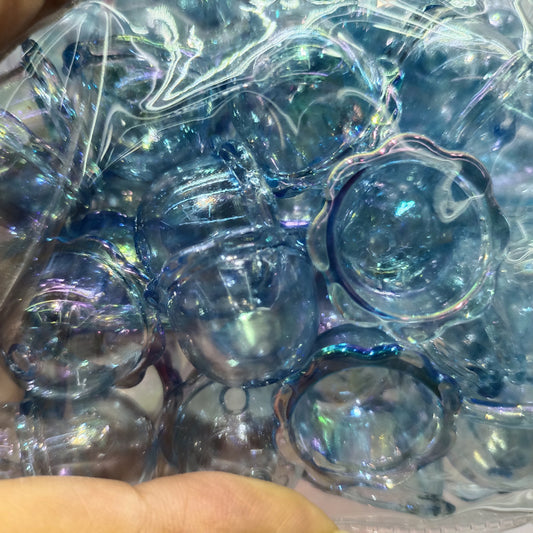 Transparent Valley Lily Flower Acrylic Beads 16 23mm UV Plating 100pcs 2
