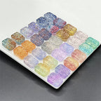 Square Glass Beads 13x23mm Transparent Electroplated Pastel 100pcs 6