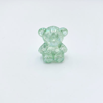 Crackle Bear Acrylic Beads 31mm Glossy Textured Pastel 5pcs 10