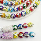 Plated Round Acrylic Beads 16mm UV Plating Snoopy Design 50pcs 4