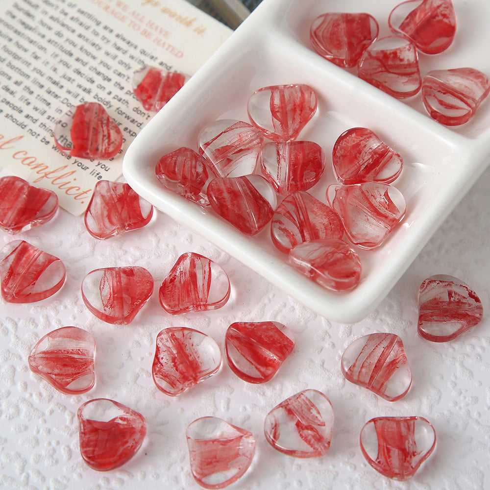 Clear Blooming Heart Acrylic Beads 16mm Vintage Style 20pcs 2