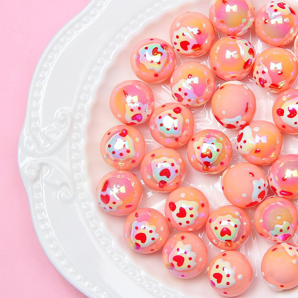 Hand Painted Daisy Bee Series Acrylic Beads 16mm Colorful Glossy 10pcs 8