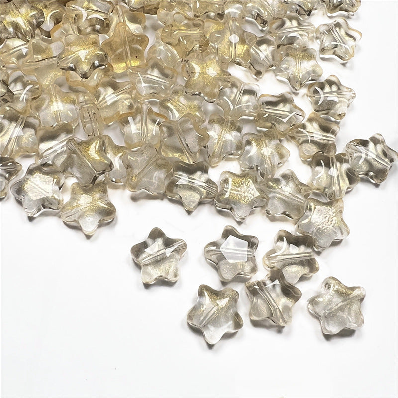 Czech Glass Beads Star 8mm Translucent Soft Color Gradient 50pcs 18