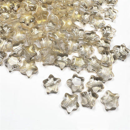 Czech Glass Beads Star 8mm Translucent Soft Color Gradient 50pcs 18