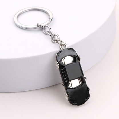 Metal Car Keychain Enamel Finish Zinc Alloy Blue Black Red 3