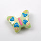 Colorful Plating Butterfly Acrylic Beads 29mm Mixed Smooth Faceted 10pcs 5