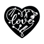 Silicone Focal Beads Love Hair Salon Heart Shape with Hairstyling Tools 20pcs 6