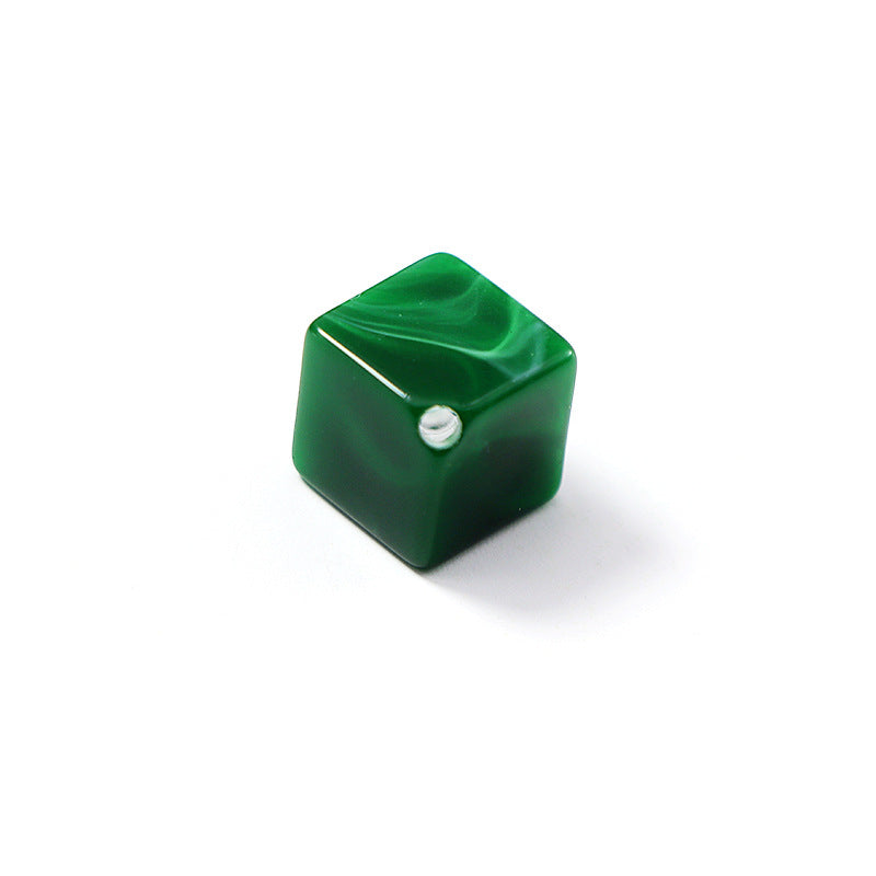 Ink Blooming Square Acrylic Beads 10mm Inclined Hole 100pcs 3