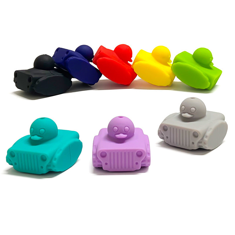 Silicone 3D Focal Beads Tank Duck Sitting in Tank 20pcs 4
