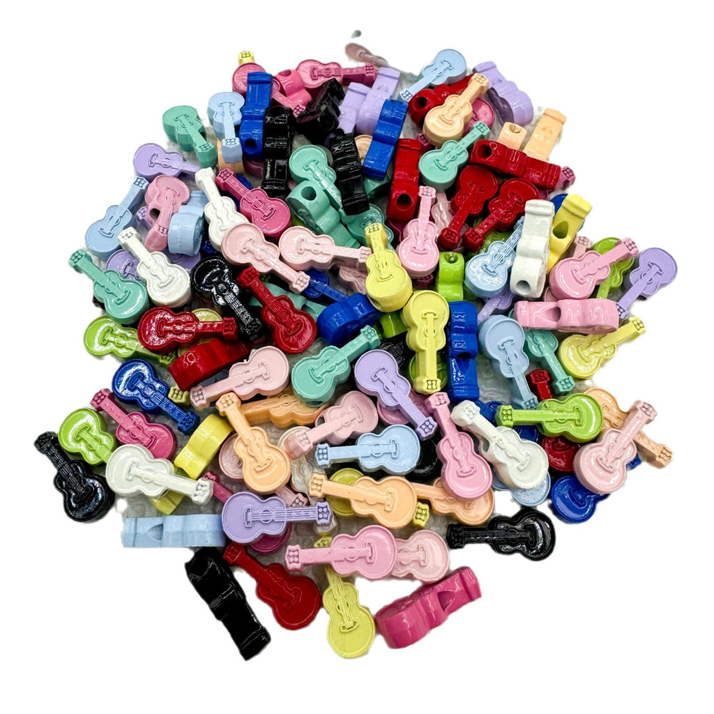 Guitar Metal Beads 12mm Baked Painted Multicolor 20pcs 5