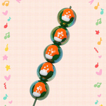 Hand Painted Christmas Tree Gloves Series Acrylic Beads 16mm 5pcs 7