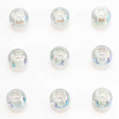 Glass Smooth Spacer Beads 8mm 10mm Large Hole Electroplated 50pcs 7
