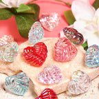 Transparent Plating Yarn Heart Acrylic Beads 22mm 50pcs