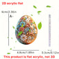 Easter Rabbit Keychain Acrylic Printed Garden Design 2pcs 6cm 6