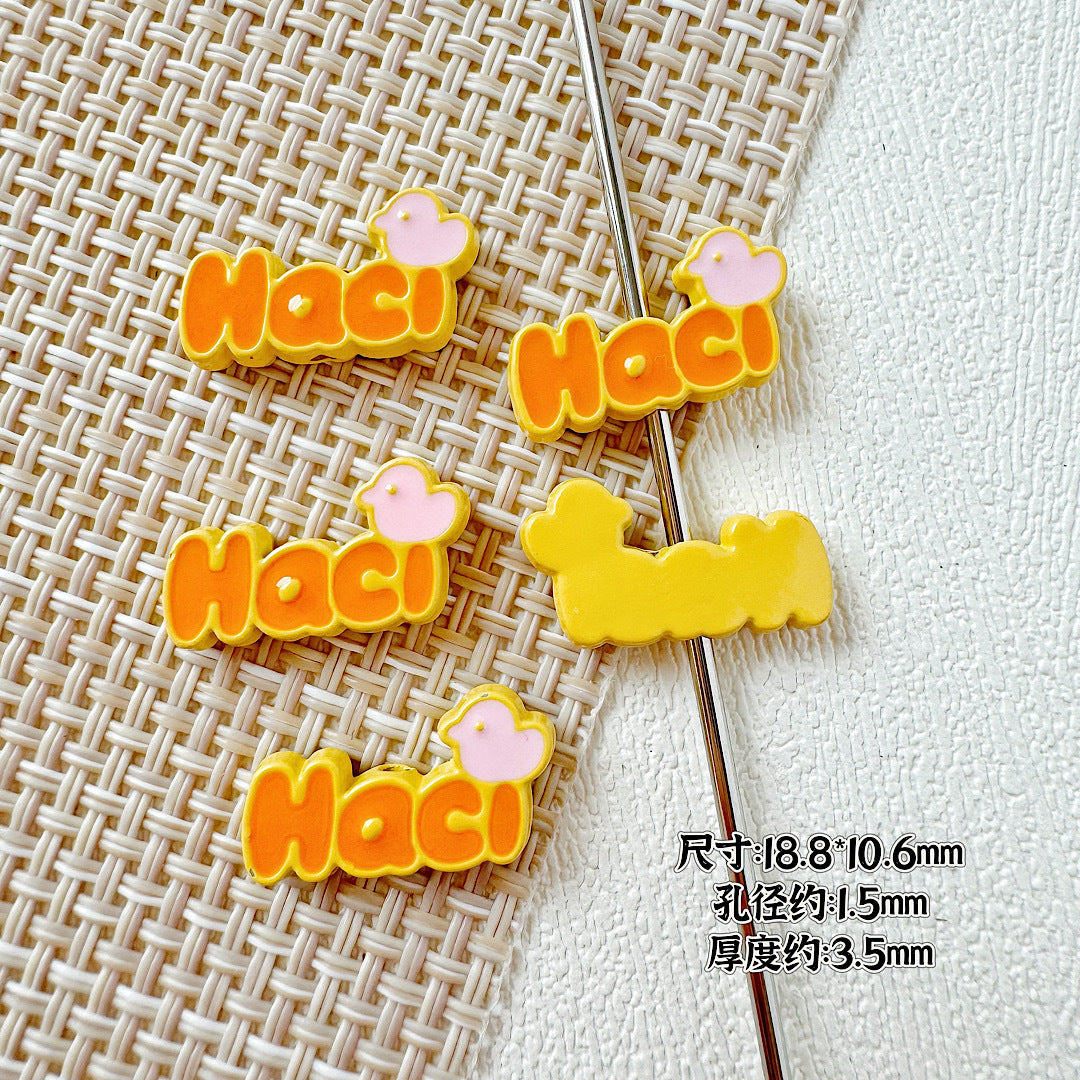 Signboard Metal Beads Painted Sanrio Series Colorful 10pcs 21