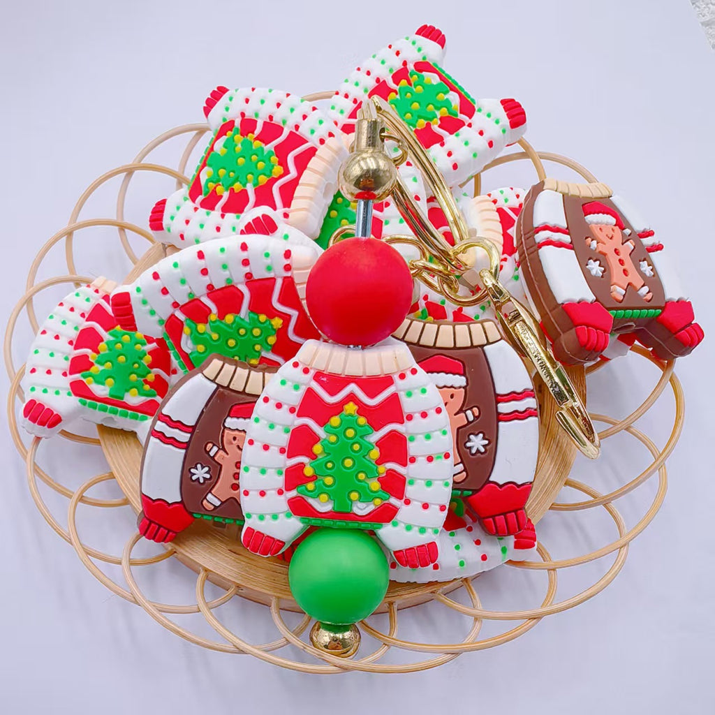 Silicone Focal Beads Christmas Tree Costume Sweater 20pcs