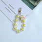 Acrylic Flower Beaded Keychain Pastel Translucent Floral Charm 12
