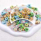 Painted Square Acrylic Beads 13mm Crayon Shin-Chan Printed 50pcs 3