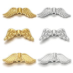 Stainless Steel Wings Metal Beads 18mm Color Retaining 5pcs