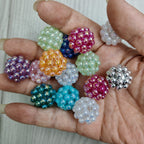 Plated Bubblegum Beads 20mm Waxberry Pearlescent Clustered 50pcs 3