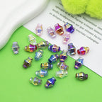 Plated Rhombus Acrylic Beads 13mm Transparent Iridescent 20pcs