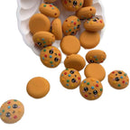 Silicone 3D Focal Beads Cookies Cheerful Faces Colorful Sprinkles 20pcs 5