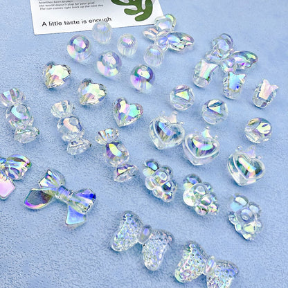 Transparent Bow Series Acrylic Beads AB Colored Plating