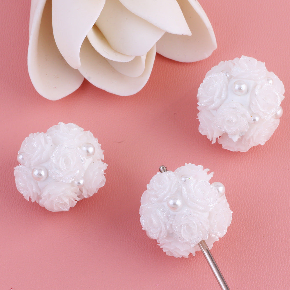 Flower Cluster Clay Beads 20mm Gradient Rose Pearly Pastel 10pcs 6