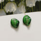 Lampwork Glass Beads Leaf 22mm Handmade Distressed Curled 4pcs 8
