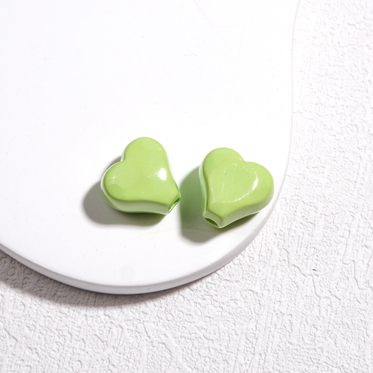 Irregular Faceted Heart Acrylic Beads 12mm Vibrant Colors 50pcs 16