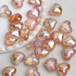 Clear Irregular Heart Acrylic Beads 14mm Glitter 10pcs 12