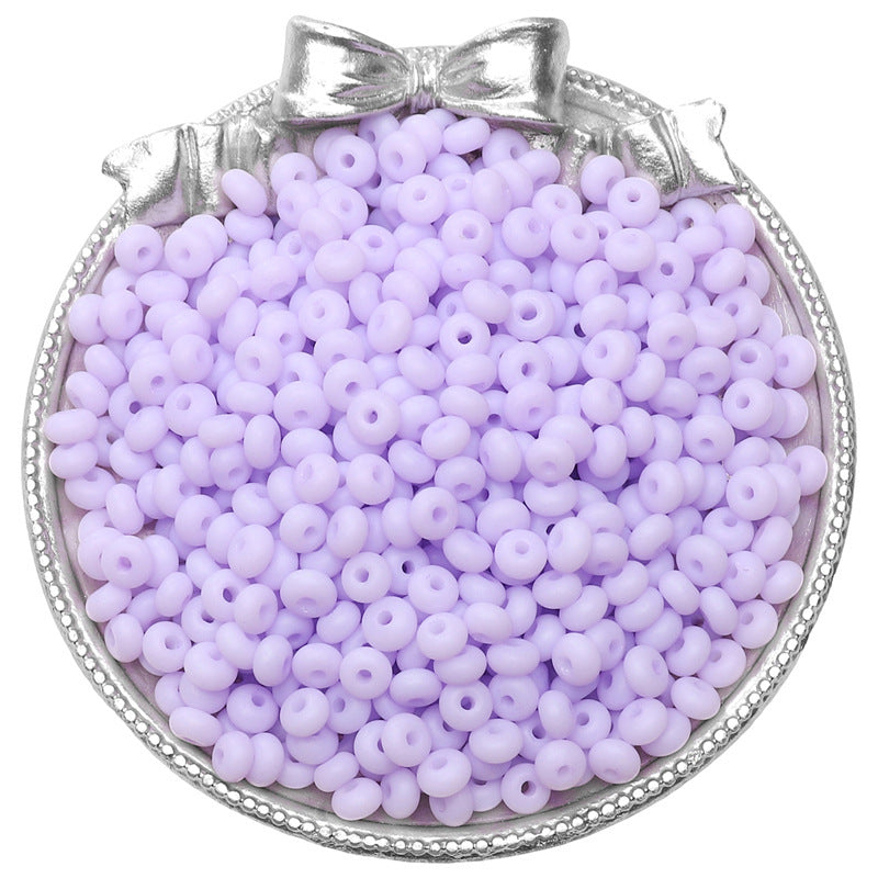 Frosted Abacus Glass Beads 3x6mm Pastel Matte Finish 70pcs 19