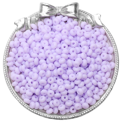 Frosted Abacus Glass Beads 3x6mm Pastel Matte Finish 70pcs 19